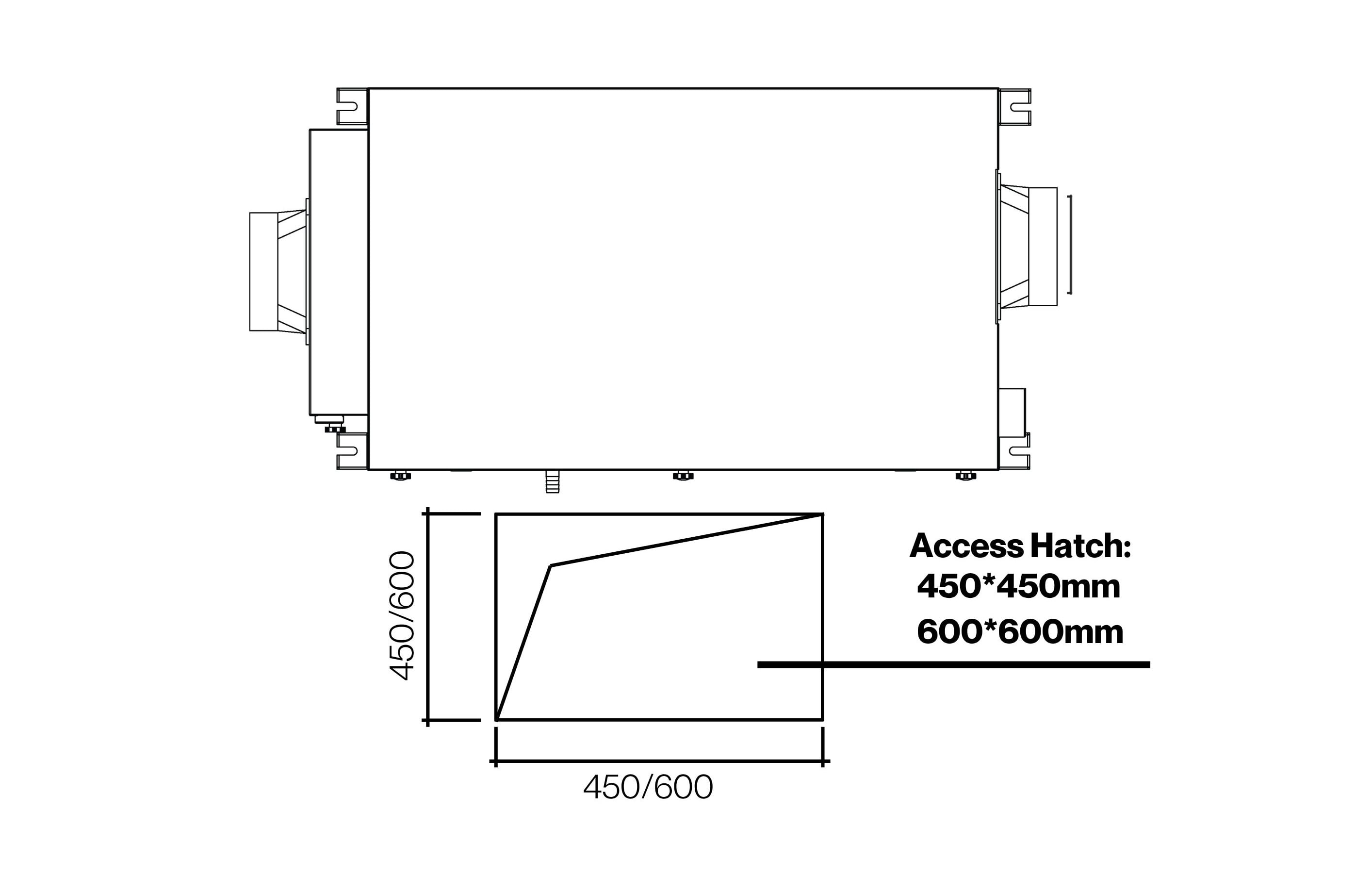 Ceiling access hatch position