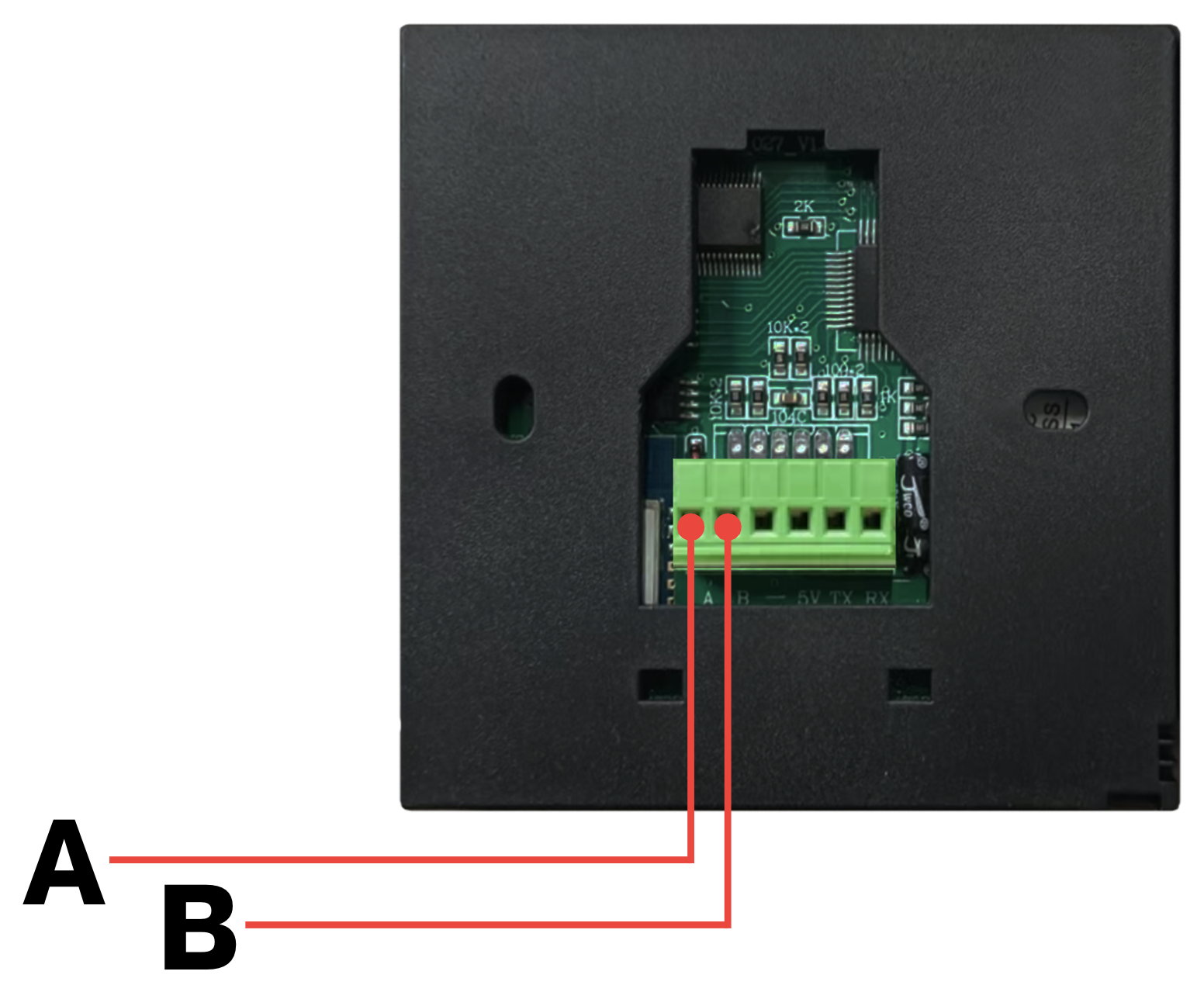 RS485 A/B terminal wiring